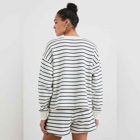 Rails Joan Sailor Stripe Navy Cotton Sweatshirt Size Medium - Picture 3 of 10